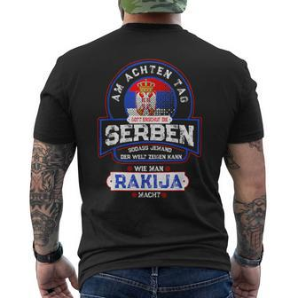 Rakija And Serben Srbija T-Shirt mit Rückendruck - Seseable