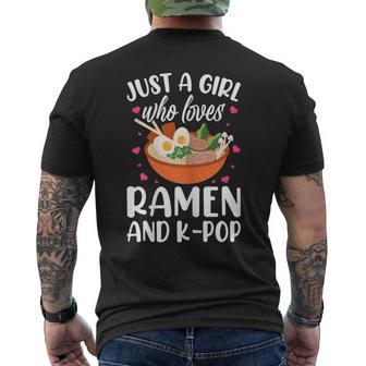 Ramen And K-Pop Graphic For N Girls Men's T-shirt Back Print | Seseable CA
