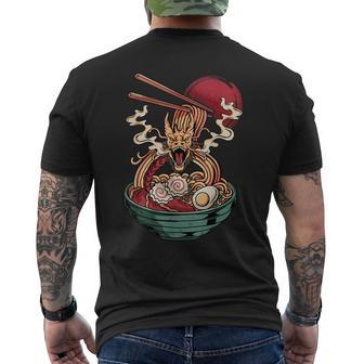 Ramen Noodles Dragon Anime Japanese Kawaii Men's T-shirt Back Print - Monsterry AU