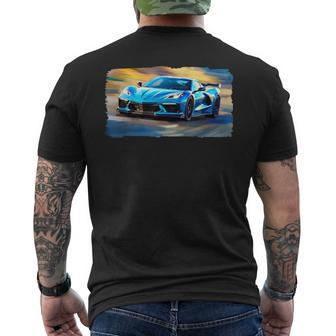 Rapid Blue C8 In A Blur Men's T-shirt Back Print - Monsterry CA