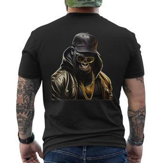 Rapper Gorilla I Retro Hip Hop I Gorilla Hip Hop Gangster T-Shirt mit Rückendruck - Seseable