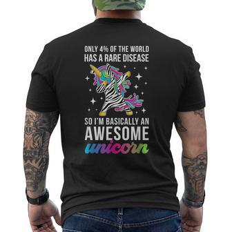 Rare Disease Warrior Unicorn Rare Disease Awareness Men's T-shirt Back Print - Seseable