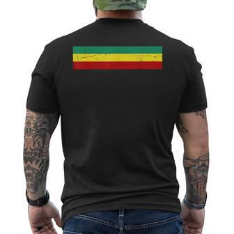 Rasta Flag Colors Stripe Reggae Jamaican Vintage Men's T-shirt Back Print - Monsterry AU