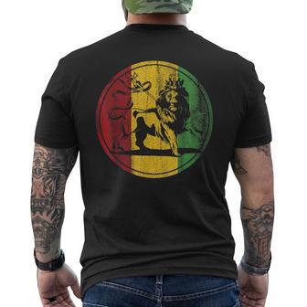 Rasta Rastafarian Rastafari Lion Reggae Jamaica Jamaican Men's T-shirt Back Print - Monsterry DE