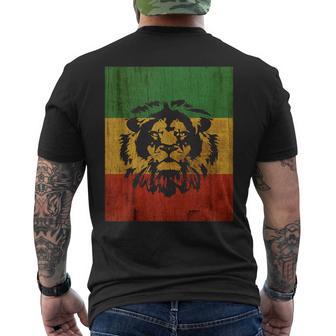 Rasta Reggae Lion Flag Jamaica For Rastafari Lover Men's T-shirt Back Print - Monsterry DE