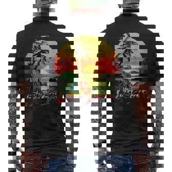 Rasta Reggae Sunset Reggae Music Guitar Rasta Pride Jamaica Men's T-shirt Back Print - Thegiftio