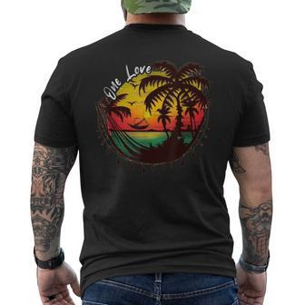 Rasta Reggae Sunset One Love Rastafari Jamaican Vacation Men's T-shirt Back Print | Mazezy