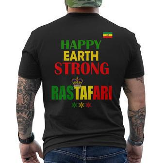 Rastafari Happy Birthday Ethiopian Flag Rastafarian Men's T-shirt Back Print - Monsterry UK