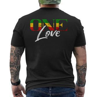 Rastafari One Love Reggae Roots Jamaica Rasta Reggae Men's T-shirt Back Print - Thegiftio