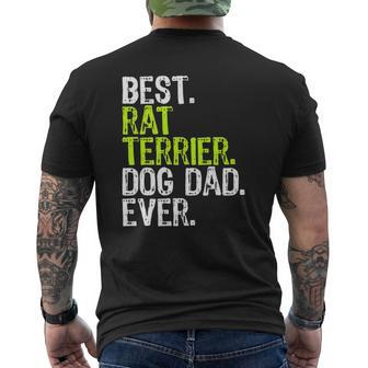 Rat Terrier Dog Dad Fathers Day Dog Lovers Mens Back Print T-shirt | Mazezy
