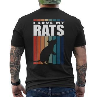 Rats Vintage Stripes Sweet Saying For Rat Holder T-Shirt mit Rückendruck - Seseable