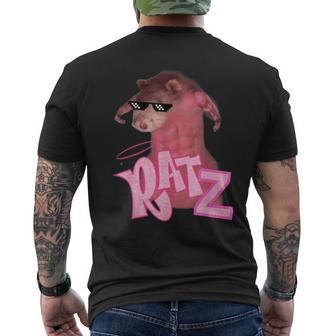 Ratz Gangster Mouse Pink Rat Memes Muscle Ratz Men's T-shirt Back Print - Monsterry UK