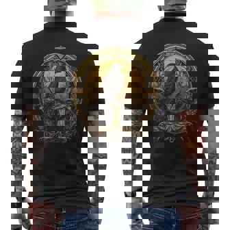 Raven Of Odin Celtic Viking Valhalla Pagan Men's T-shirt Back Print - Thegiftio
