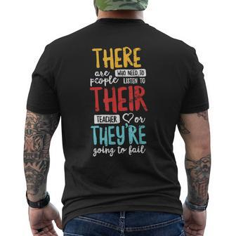 There Their They're English Grammar Teacher Men's T-shirt Back Print - Monsterry
