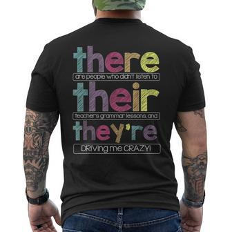 There Their They're T English Grammar Teacher Men's T-shirt Back Print | Mazezy CA