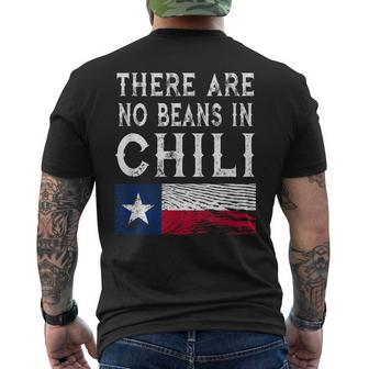 There Are No Beans In Chili Texas Flag Men's T-shirt Back Print - Monsterry