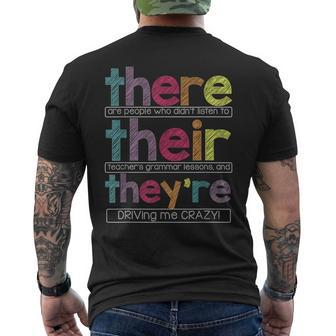 There Are People Who Didn't Listen To Their Teachers Grammar Men's T-shirt Back Print - Monsterry