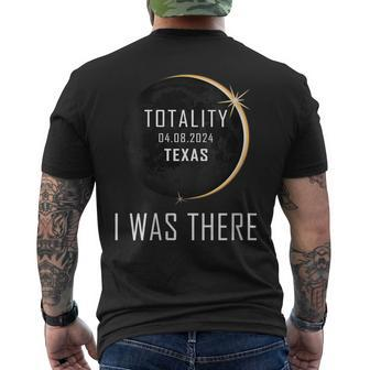 I Was There Total Solar Eclipse 2024 Texas Totality America Men's T-shirt Back Print - Monsterry CA