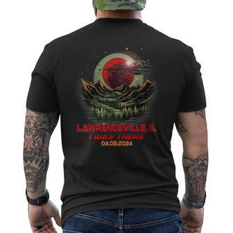 I Was There Total Solar Eclipse Lawrenceville Illinois Il Men's T-shirt Back Print - Seseable