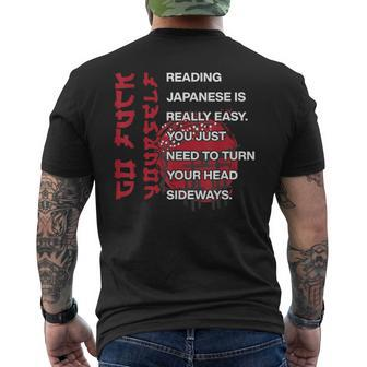 Reading Japanese Is Easy Men's T-shirt Back Print - Monsterry