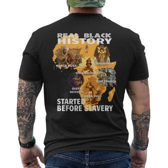 Real Black History Started Before Slavery Vintage African Men's T-shirt Back Print - Thegiftio UK