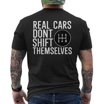 Real Cars Dont Shift Themselves Jdm Men's T-shirt Back Print - Monsterry CA