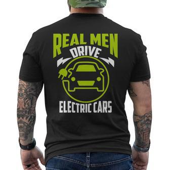 Real Drive Electric Cars Green Ev Owner Lover Men's T-shirt Back Print - Monsterry UK