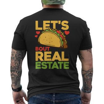 Real Estate Agent Mexican Food Taco Lover Realtor Men's T-shirt Back Print - Monsterry AU