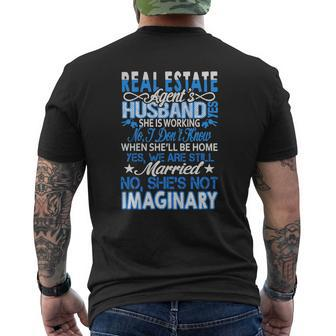 Real Estate Agent's Husband Shirt T-Shirt Mens Back Print T-shirt - Thegiftio UK