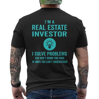 Real Estate Investor V2 Mens Back Print T-shirt - Thegiftio UK