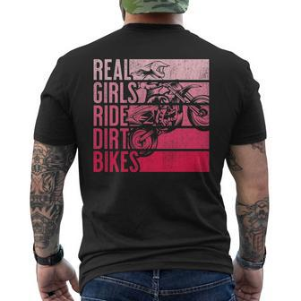 Real Girls Ride Dirt Bikes Motocross Lovers Men's T-shirt Back Print | Mazezy