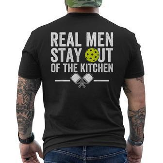 Real Stay Out Of The Kitchen Pickleball Vintage Men's T-shirt Back Print - Monsterry