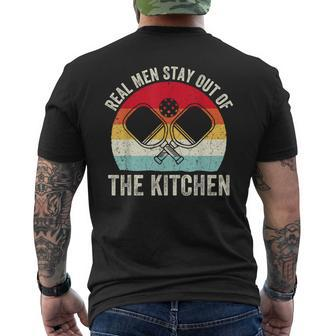 Real Stay Out Of The Kitchen Pickleball Player Vintage Men's T-shirt Back Print - Monsterry CA