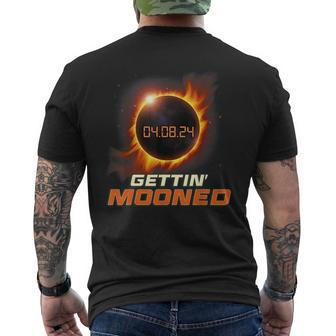 Realistic Total Solar Eclipse Getting Mooned 2024 Men's T-shirt Back Print - Monsterry