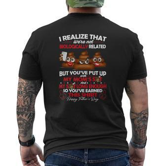 I Realize That We're Not Biologically Related Father's Day Mens Back Print T-shirt | Mazezy