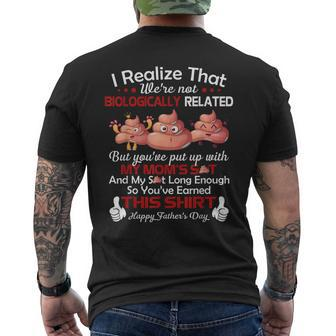 I Realize That We're Not Biologically Related Happy Father Men's T-shirt Back Print - Monsterry DE