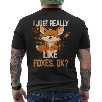 I Really Like Foxes For Fox Lovers Men's T-shirt Back Print - Monsterry