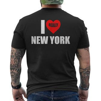 I Really Heart Love Ny Love New York Men's T-shirt Back Print | Mazezy