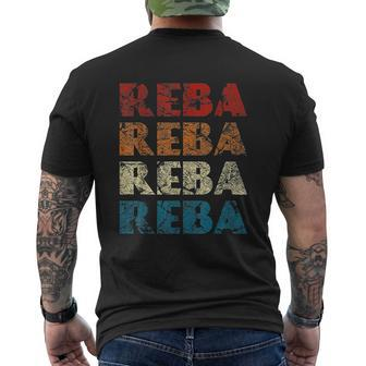 Reba Vintage Wordmark Pattern Retro Style Mens Back Print T-shirt - Thegiftio UK