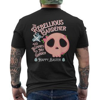 Rebellious Gardener Easter Egg Cute Skull Pink Bunny Men's T-shirt Back Print - Monsterry AU