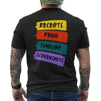 Receipts Proof Timeline Screenshots Men's T-shirt Back Print - Seseable