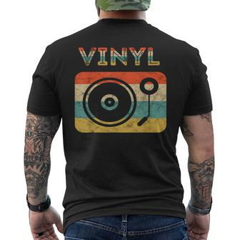 Record Player Vinyl Retro Vintage Sunset Lp Ep Turntable Men's T-shirt Back Print - Monsterry AU