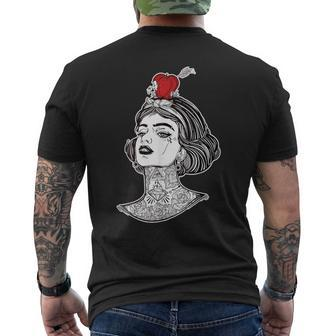 Red Apple Arrow Aim William Tell Pin-Up Tattoo Men's T-shirt Back Print - Monsterry AU