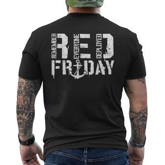 Red Friday Anchor Military Supportive Army Stamp Remember Men's T-shirt Back Print - Monsterry DE