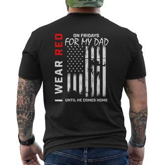Red On Friday Dad Military Remember Everyone Deployed Flag Mens Back Print T-shirt | Mazezy