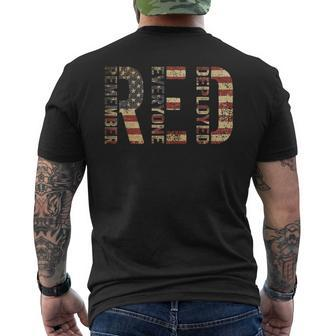 Red Friday Military Support Remember Everyone Deployed Men's T-shirt Back Print | Mazezy DE