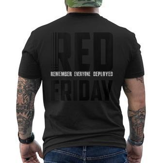 Red Friday Remember Everyone Deployed Military Men's T-shirt Back Print - Monsterry UK