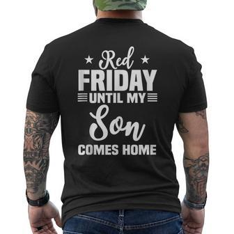 Red Friday Until My Son Comes Home Military Deployed Men's T-shirt Back Print - Monsterry AU