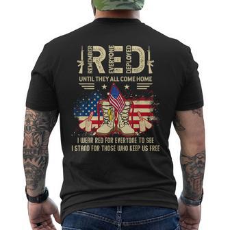 Red Friday Until They Come Home My Soldier Us Flag Military Men's T-shirt Back Print - Monsterry UK