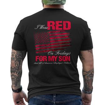 Red Fridays For Deployed Military Son Men's T-shirt Back Print - Monsterry